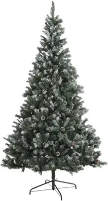 Black Box Trees Pinyon kerstboom besneeuwd met dennenappels blauwgroen 185cm