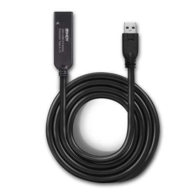 LINDY USB-kabel USB 3.2 Gen1 (USB 3.0 / USB 3.1 Gen1) USB-A stekker, USB-C bus 10.00 m Zwart 43376 LINDY USB-kabel USB 3.2 Gen1 (USB 3.0 / USB 3.1 Gen1) USB-A stekker, USB-C bus 10.00 m Zwart 43376