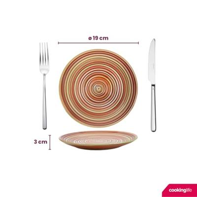 Cookinglife Ontbijtborden / Dessertborden Rhythm & Lines ø 19 cm - 4 Stuks Cookinglife Ontbijtborden / Dessertborden Rhythm & Lines ø 19 cm - 4 Stuks