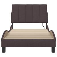 Bedframe zonder matras "Hanko" 90x200 cm stof donkerbruin - thumbnail