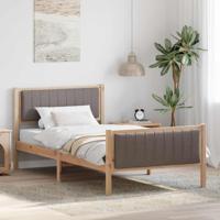 Bedframe Bruin en taupe 100 x 200 cm Massief grenenhout - thumbnail