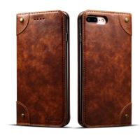 Voor iPhone 8 plus/7 plus barokke eenvoudige horizontale Flip lederen draagtas met houder & kaartsleuven & portemonnee (licht bruin) - thumbnail