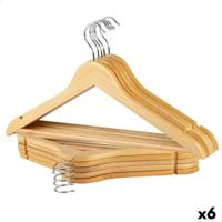 Kleerhangerset Max Home Natuurlijk Hout Staal 44,5 x 23 x 1 cm 10 Onderdelen (6 Stuks) - thumbnail