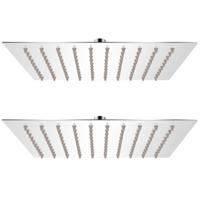 VidaXL Regendouchekoppen 2 st 20x20 cm roestvrij staal - thumbnail