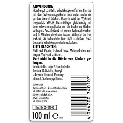 SONAX rubber onderhoudsmiddel "gummipfleger" rubber care sb