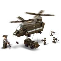 Sluban Army Transport Helicopter bouwstenen set (M38-B6600) - thumbnail