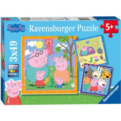 Ravensburger familie en vrienden van peppa pig legpuzzel, 3x49st.