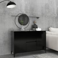 Dressoir 104x35x70 cm bewerkt hout zwart - thumbnail