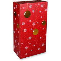 Flesdoos | Wonderful Time | karton + PP | 2 flessen | 191x95x330mm | Kerstmis | rood | 100 stuks - thumbnail