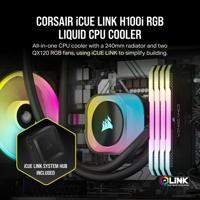 Corsair H100I Processor Kit voor vloeistofkoeling 12 cm Zwart - thumbnail