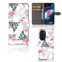 Motorola Edge 30 Pro | Telefoonhoesje | Met pasjeshouder | Flamingo Triangle - thumbnail