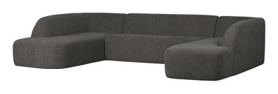 WOOOD Lounge U-Bank 'Sloping' Chenille, kleur Antraciet