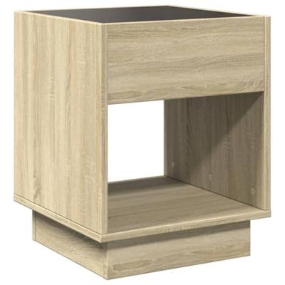 Nachtkastje met Infinity LED 40x40x50 cm sonoma eikenkleurig