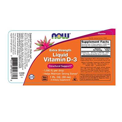 NOW Vitamine D3 Druppels 1000IE 30ml NOW Vitamine D3 Druppels 1000IE 30ml