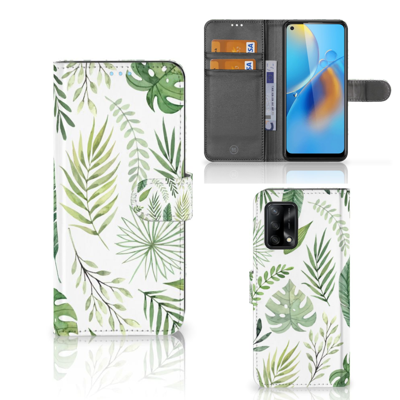 OPPO A74 4G Hoesje Leaves | Portemonnee hoesje