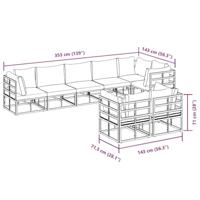Tuinbankenset met kussen 8 pcs Zwart Aluminium - thumbnail