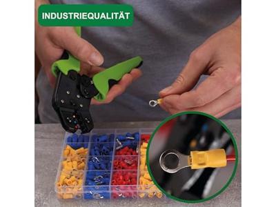 Quadrios 22T013 22T013 Krimptang Geïsoleerde kabelschoenen, Doorverbinders 0.25 tot 2.5 mm²
