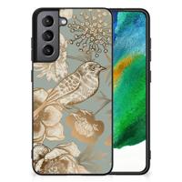 Bloemen Hoesje voor Samsung Galaxy S21FE Vintage Bird Flowers - thumbnail