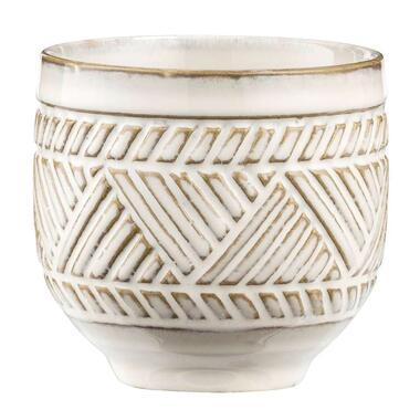 Bloempot Face - wit - 11xØ10,5 cm