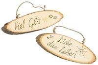 Deurbordje Creativ Company hoogte 6-10cm breedte 23-28cm hout | 10 stuks - thumbnail