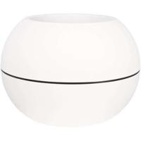 RIVIERA GRANIT BOULE ronde bloembak - Kunststof - Diameter 40 cm - Wit - thumbnail