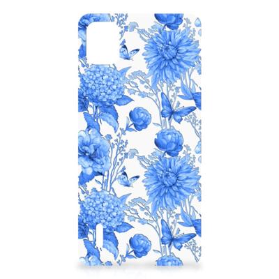Case voor Nokia C2 2nd Edition Flowers Blue Case voor Nokia C2 2nd Edition Flowers Blue