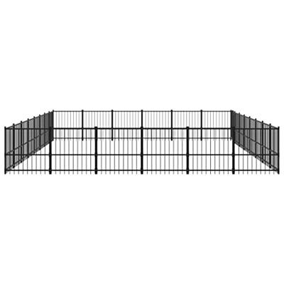 vidaXL Hondenkennel voor buiten 45,16 m² staal, kennel, hondenhuis, hondenren, hondenhok, hondenverblijf, puppyverblijf, kennels, hondenhokken