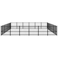 vidaXL Hondenkennel voor buiten 45,16 m² staal, kennel, hondenhuis, hondenren, hondenhok, hondenverblijf, puppyverblijf, kennels, hondenhokken - thumbnail