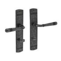 Deurkruk Emily op schild WC78/8 oud grijs - thumbnail