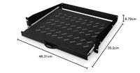 Digitus DN-19-TRAY-2-450-SW 19 inch Apparaatbodem voor patchkast 2 HE Geschikt voor kastdiepte: vanaf 450 mm Zwart, Zwart (RAL 9005) - thumbnail