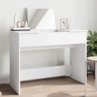 Kaptafel met spiegel 100x45x76 cm wit - thumbnail