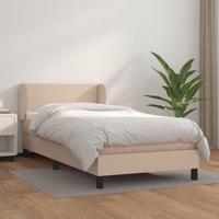 Boxspring met matras kunstleer cappuccinokleurig 90x200 cm - thumbnail