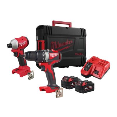 Milwaukee M18 BLPP2B3-502X Accu Combiset 2-delig BLIDR + BLDD2 18V 5.0Ah in HD-Box - 4933492846