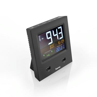 Hama Radiogestuurde Wekker Dual-USB Met Led-kleurendisplay En USB-oplaadfunctie Hama Radiogestuurde Wekker Dual-USB Met Led-kleurendisplay En USB-oplaadfunctie