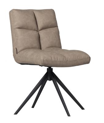 WOOOD Vinny eetkamerstoel leerlook Taupe draaibaar WOOOD Vinny eetkamerstoel leerlook Taupe draaibaar