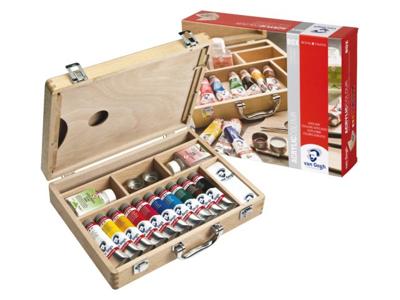 Bruynzeel Van gogh acrylverf in kist basic met 10 kleuren 40ml
