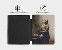 Lunso - Kobo Aura Edition 1 hoes (6 inch) - Vegan Saffiano Leren sleep cover - Vermeer Melkmeisje - thumbnail