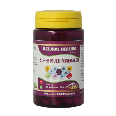 NHP Super multi mineralen 650mg puur 60 Vegetarische capsules
