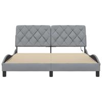 Bedframe met LED zonder matras stof 180x200 cm lichtgrijs - thumbnail