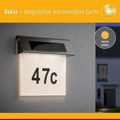 Paulmann 93765 4000870937655 Huisnummerlamp op zonne-energie 0.2 W Warmwit RVS, Wit