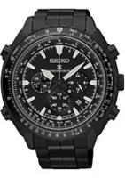 Horlogeband Seiko 8B92-0AK0 / SSG003P1 / M0Z4117N0 Staal Zwart 22mm - thumbnail