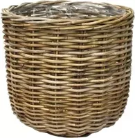 Rotan plantenmand grijs 43x43x40cm - thumbnail