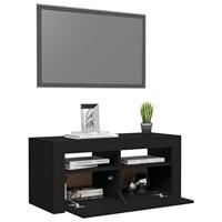 Tv-meubel met LED-verlichting 90x35x40 cm zwart - thumbnail