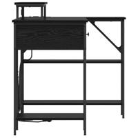 Bureau met lade Zwart eiken 120 x 79 x 86.5 cm Bewerkt hout - thumbnail
