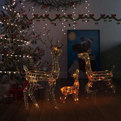 Kerstversiering rendierfamilie 300 LED's meerkleurig acryl Kerstversiering rendierfamilie 300 LED's meerkleurig acryl