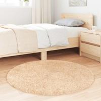 Hoogpolig vloerkleed NAVARRA 100x100 cm polyester beige - thumbnail