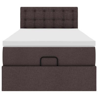 Ottoman bed met matras 140x200cm stof donkerbruin