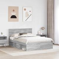 Bedframe met hoofdeinde Grijs Sonoma 160 x 200 cm Bewerkt hout - thumbnail