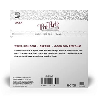 D&apos;Addario J58 SM Pro-Arté Viola String Set Short Scale, Medium Tension altvioolsnaren