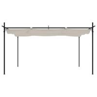 Pergola met uitschuifbaar dak 395x292x230 crèmekleurig - thumbnail